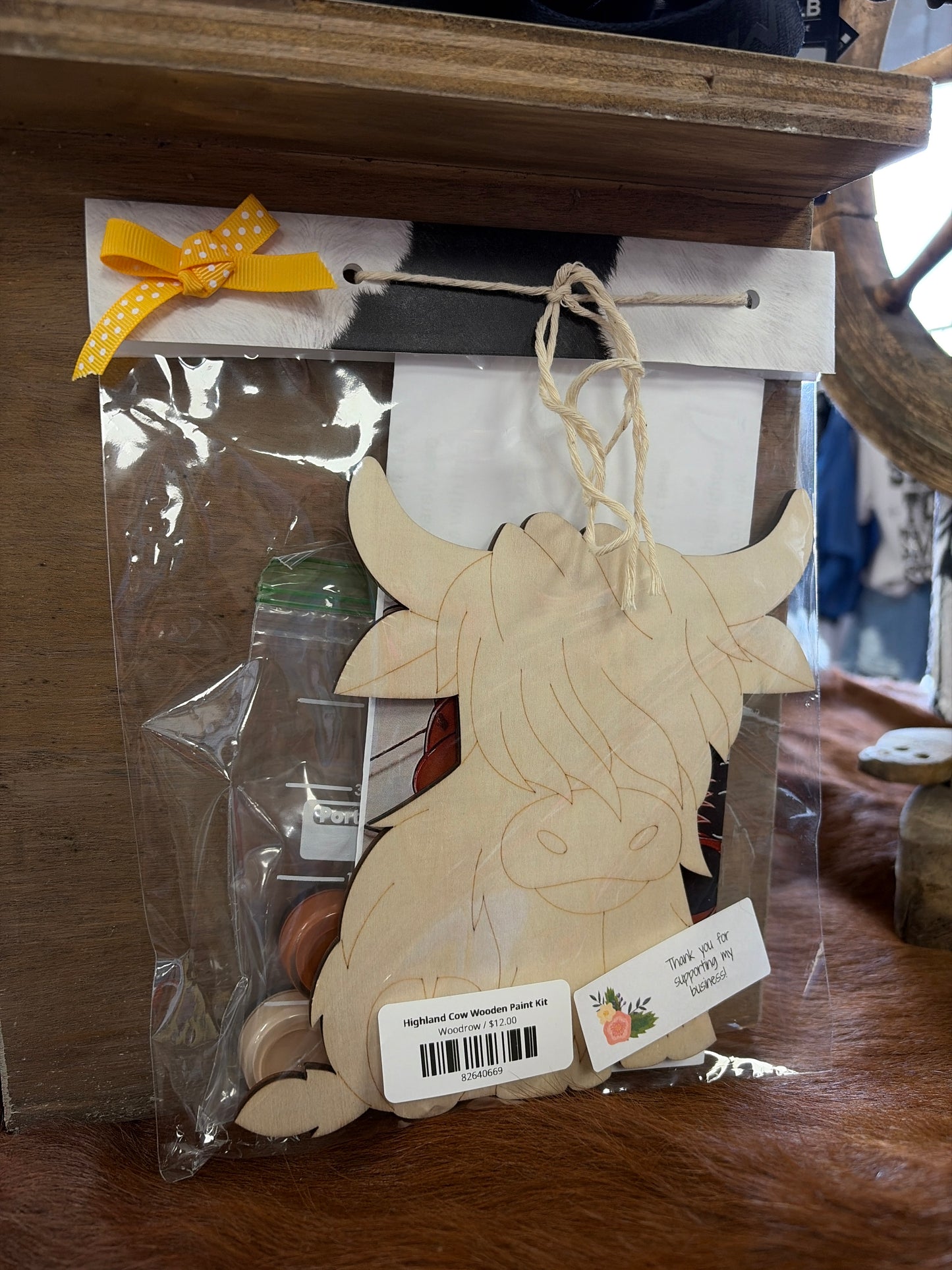 Highland Cow Wooden Paint Kit