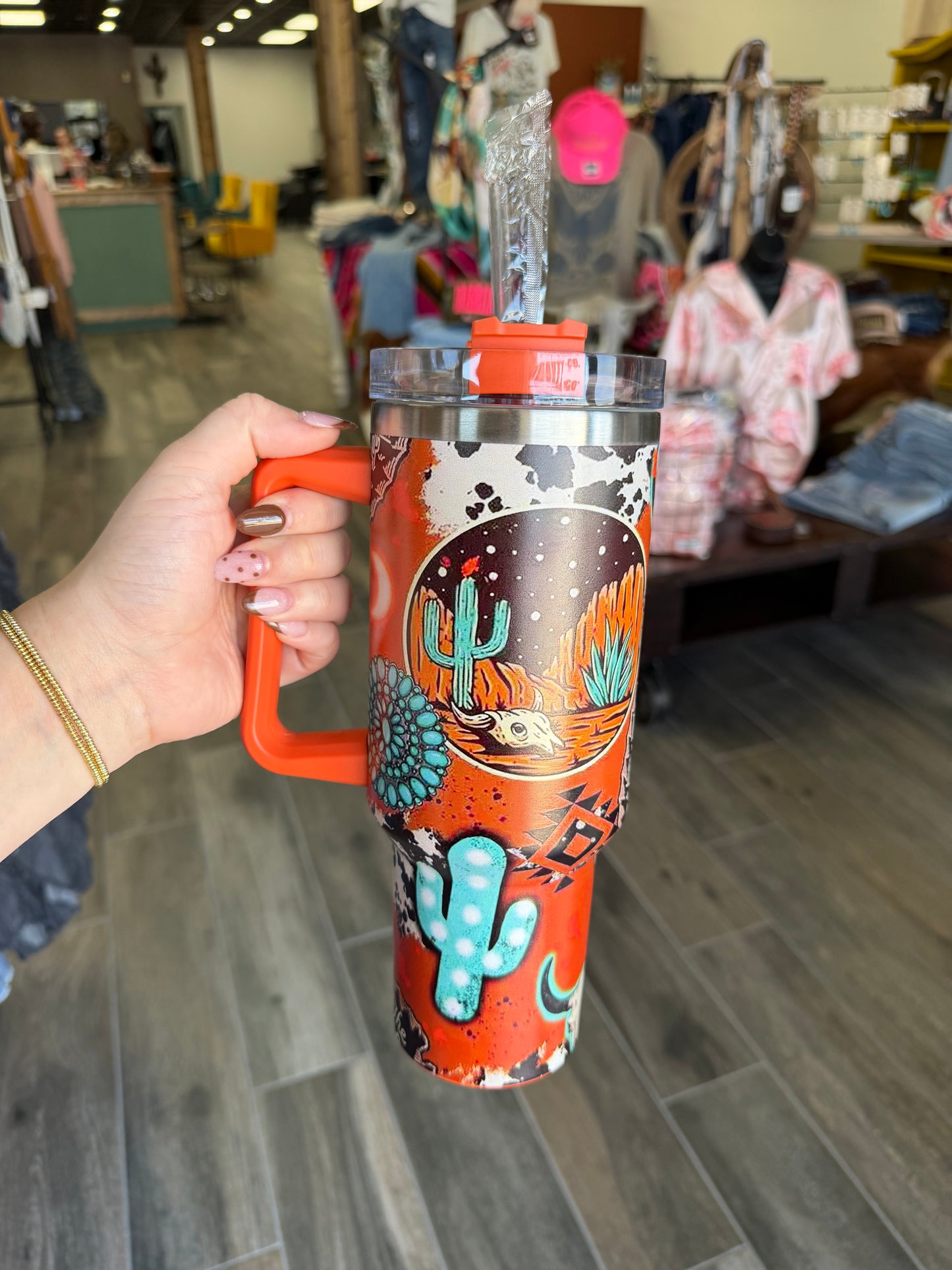 Western Stainless Steel Tumbler Cup 40oz Orange