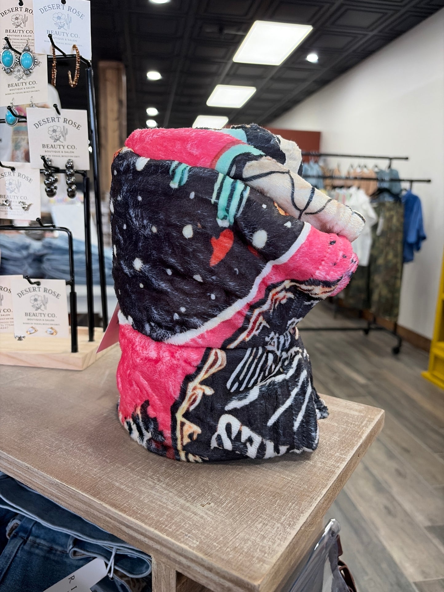 Western Cactus Print Flannel Blanket