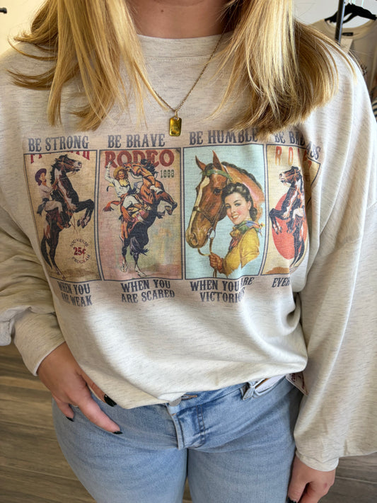 Avery Graphic Relaxed Sweatshirt Oatmeal