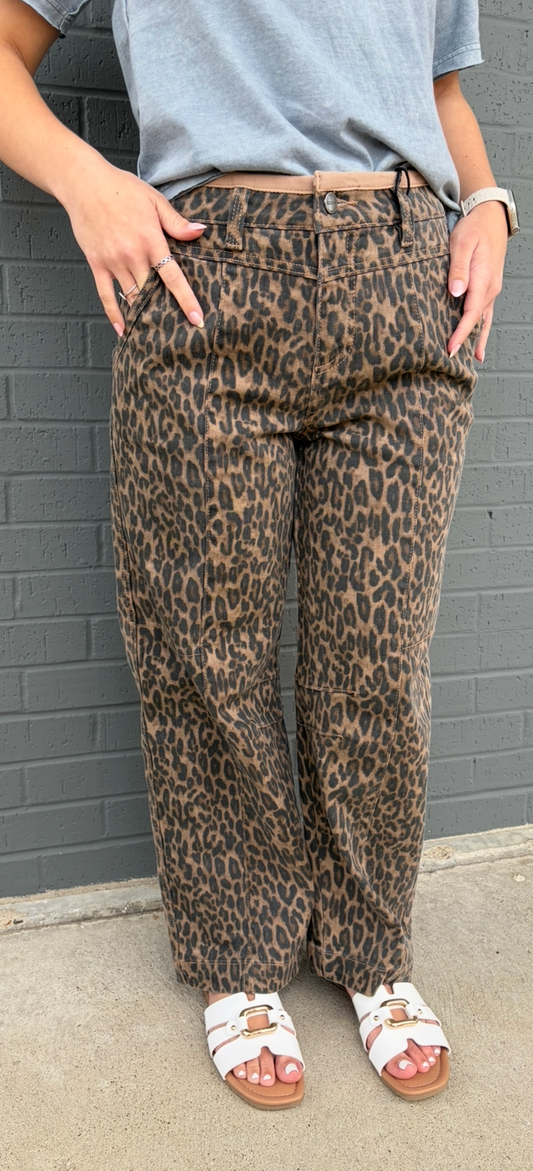 Risen Mid Rise Crop Relaxed Pants Camel
