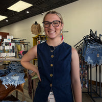 Blu Pepper Denim Woven Vest