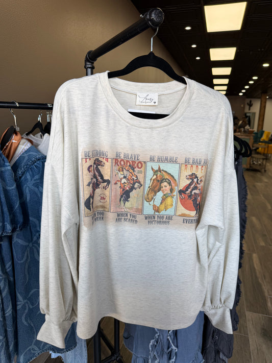 Avery Graphic Relaxed Sweatshirt Oatmeal