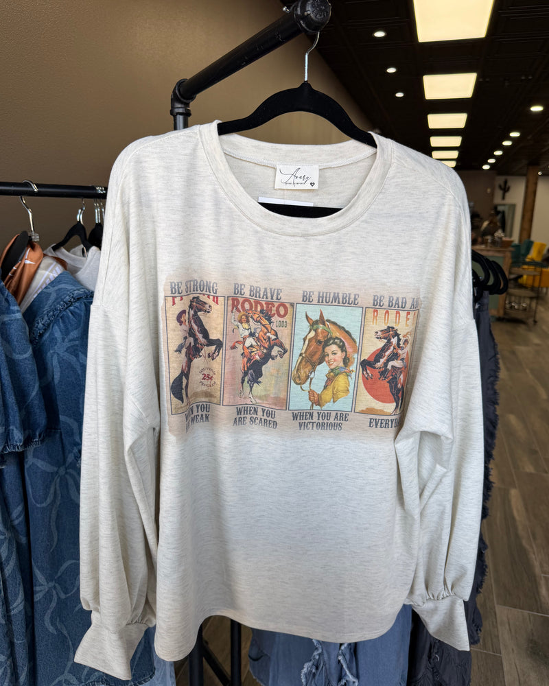 Avery Graphic Relaxed Sweatshirt Oatmeal