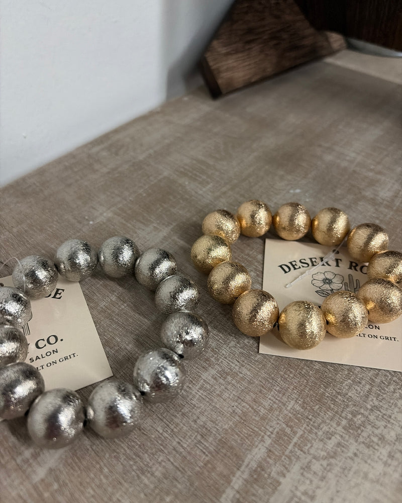 Metallic Bubble Bead Bracelets