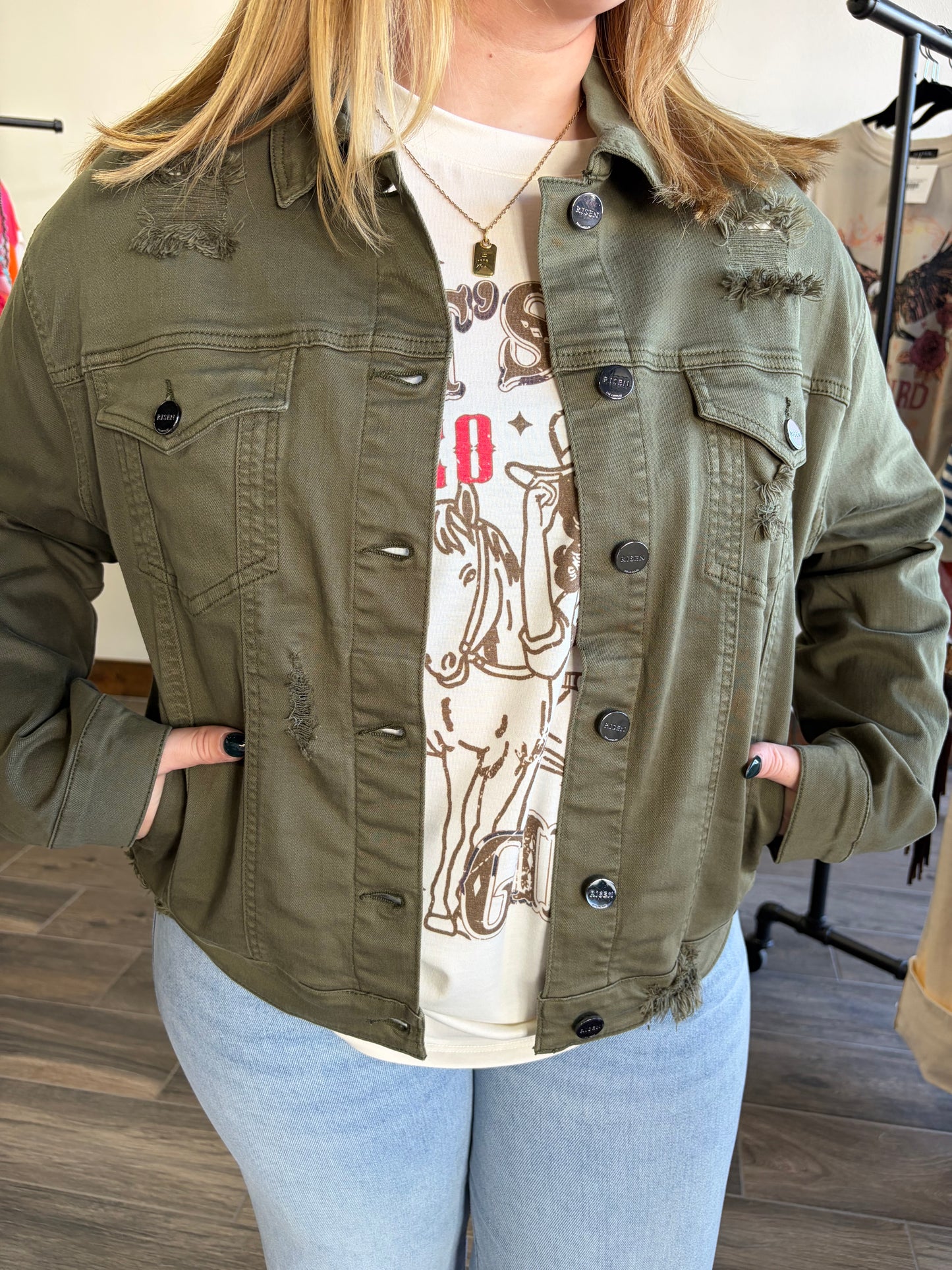 Risen Oversized Distressed Jacket