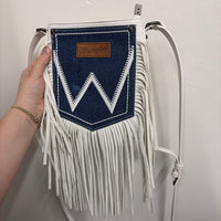 Wrangler Leather/Denim Fringe Crossbody