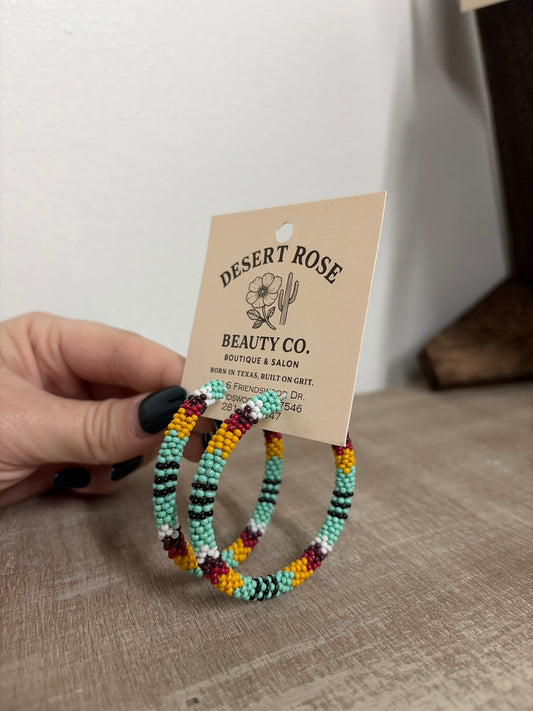 Colorful beaded hoops