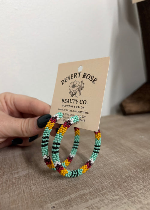 Colorful beaded hoops