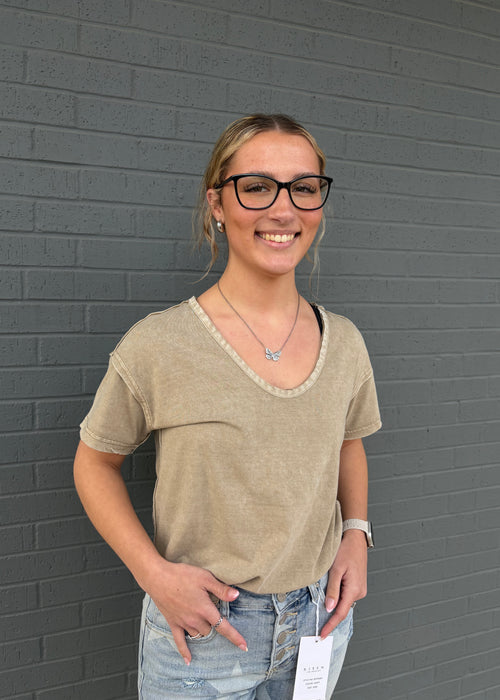 Blu Pepper washed tan top