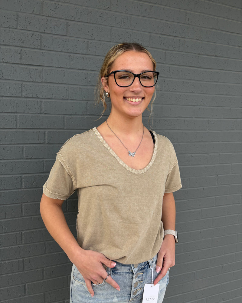 Blu Pepper washed tan top