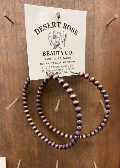Western Seed Beaded Hoop Earrings