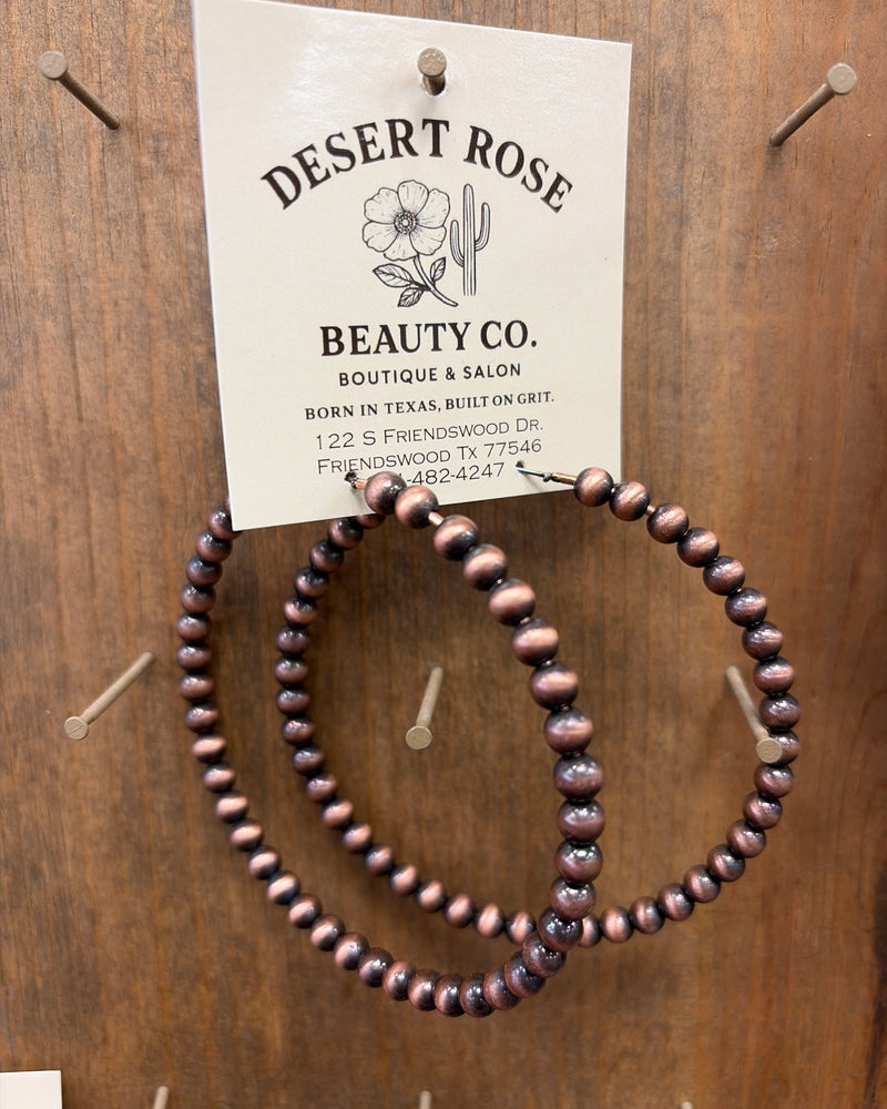 Western Seed Beaded Hoop Earrings