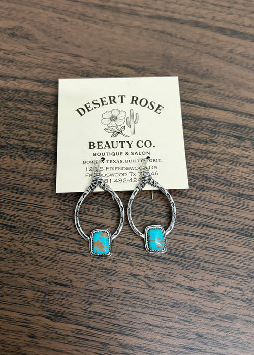 Hoop Stone Earrings