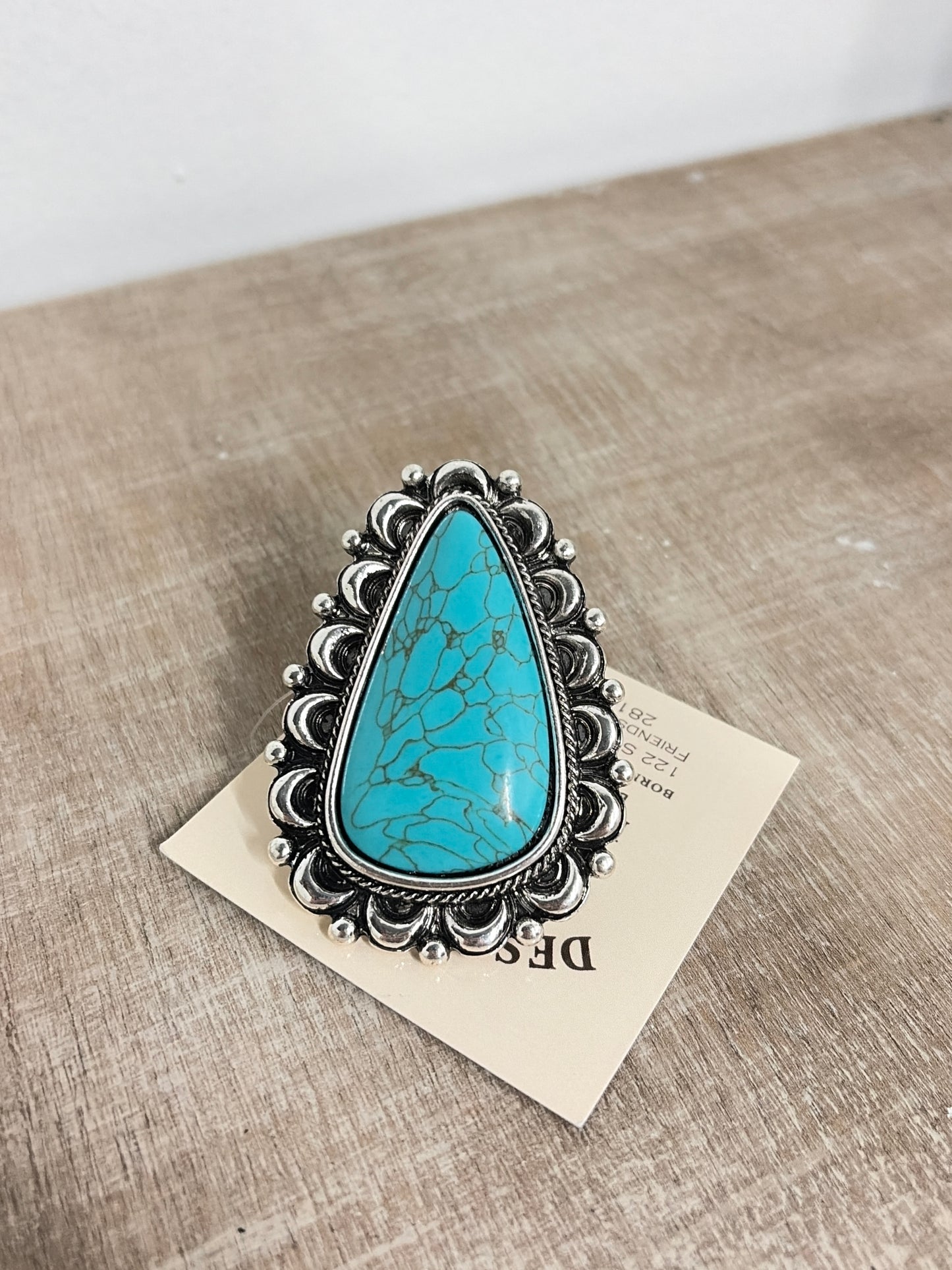Turquoise Tear Drop Cuff Ring