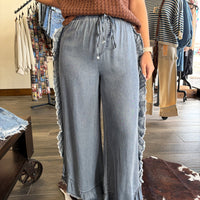 Rosa Bohemian Ruffled Flared Jeans (Blue)