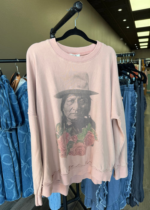 BlueVelvet Native American Print Sweatshirt