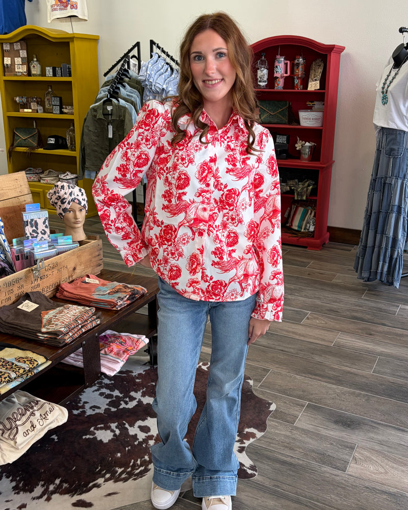 Red Horse Blouse