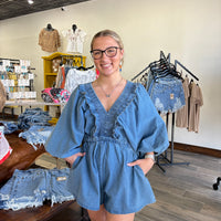 BucketList Denim Jean Romper