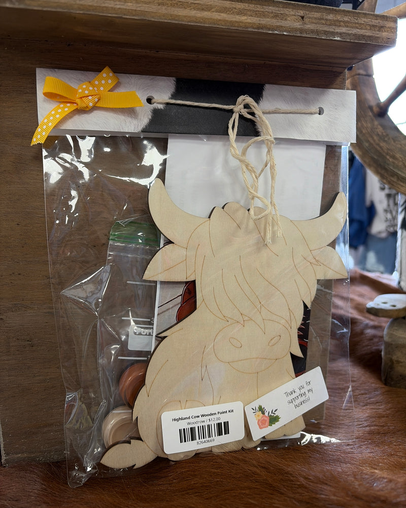 Highland Cow Wooden Paint Kit