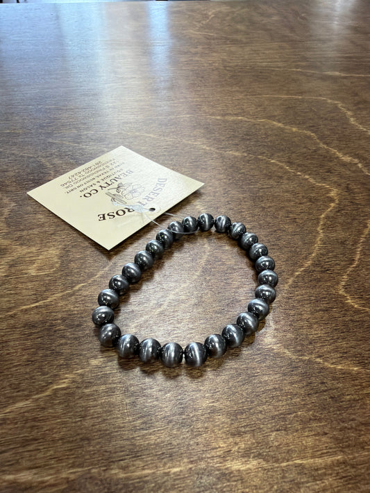 8mm Navajo Style Pearl Stretch Bracelet