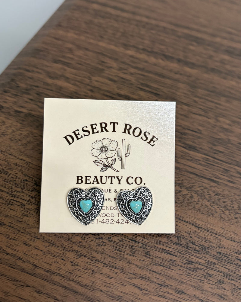 Heart Stud With Stone