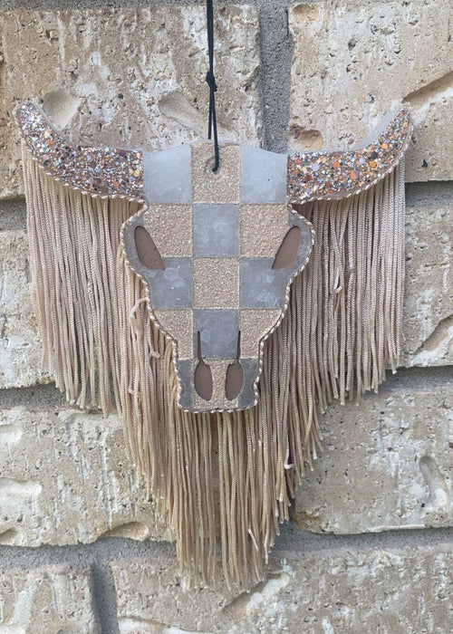 Checkered Bull Skull Freshie