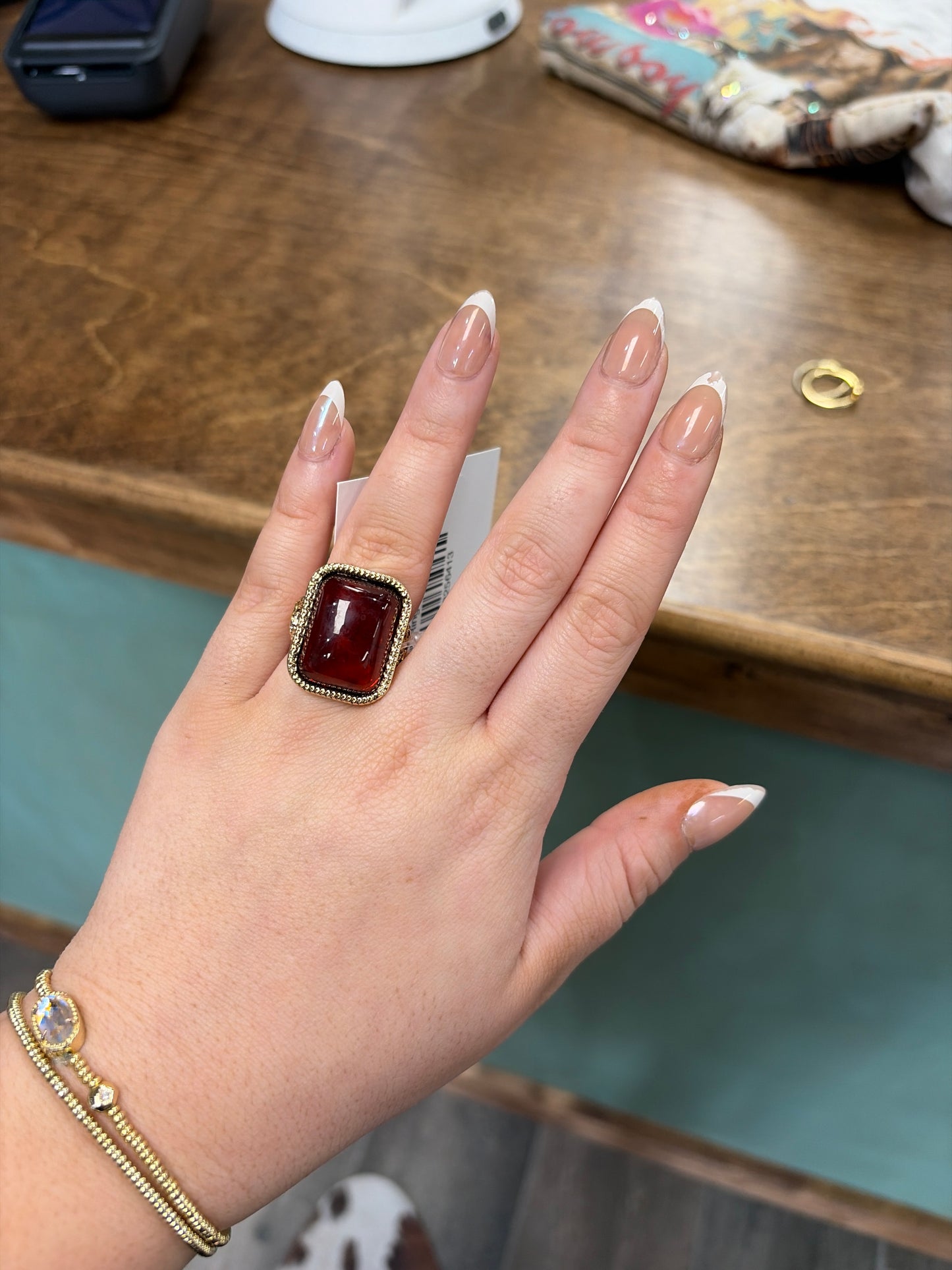 Rectangle Vintage Resin Ring