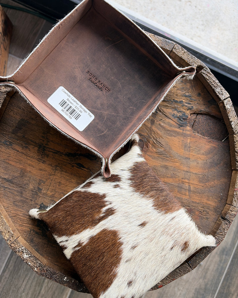 Cowhide Leather Storage Tray