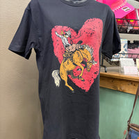 Rebel Black Buckhorse Heart Top