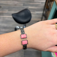 Western Stone Hinge Bangle Bracelet