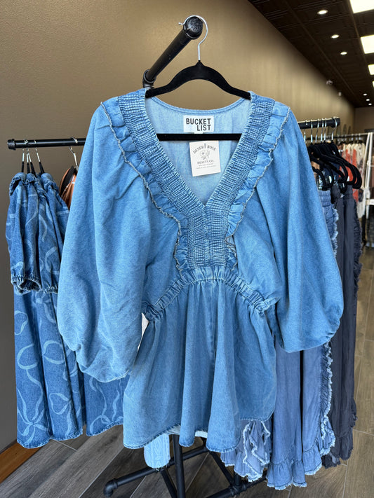 BucketList Denim Jean Romper
