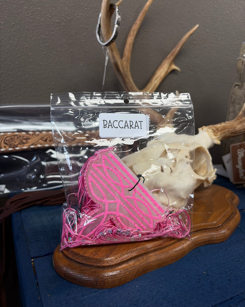 Boot stitch car freshie pink