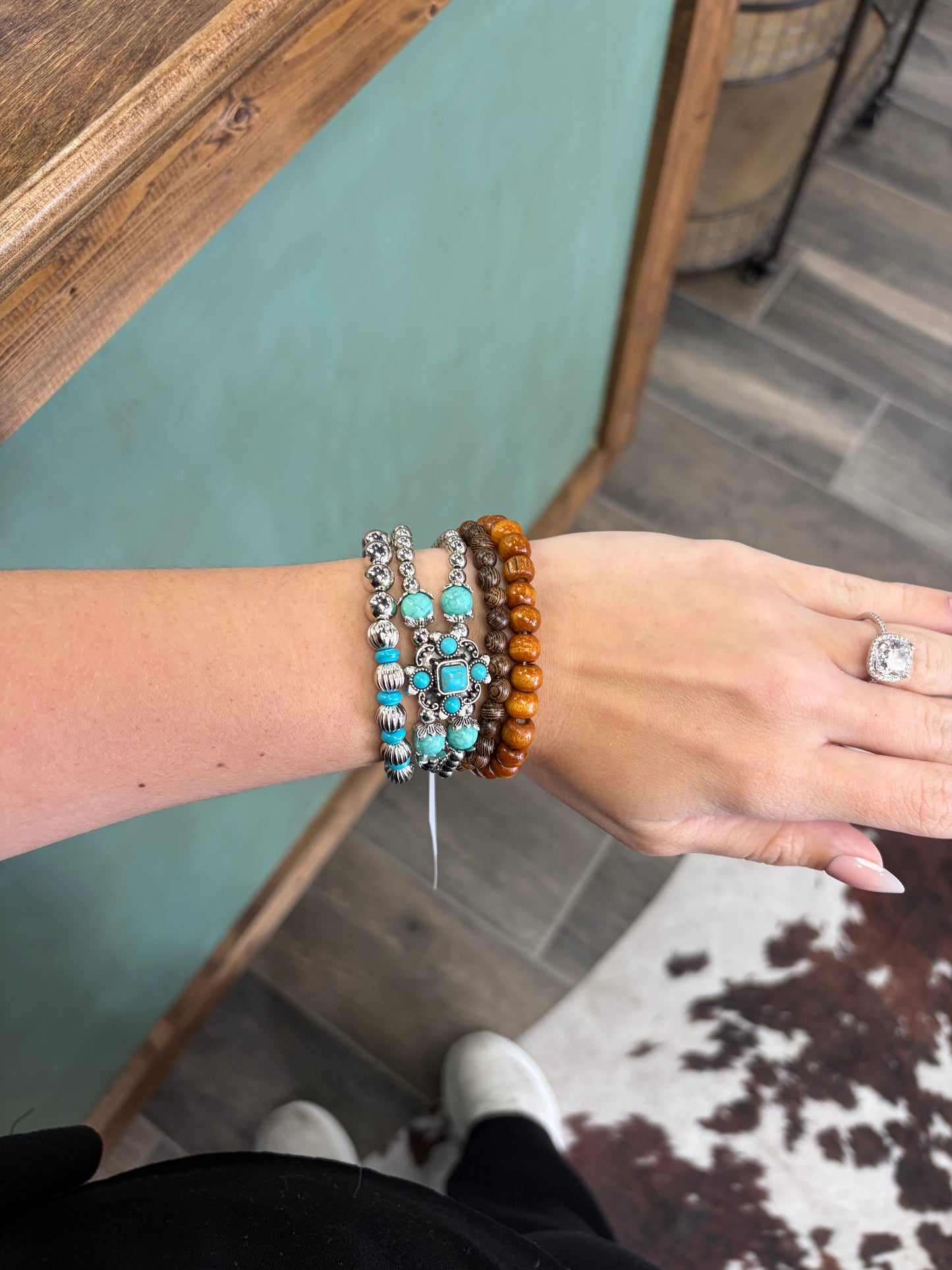 Western Beads and Charm Stackable Bracelet Set