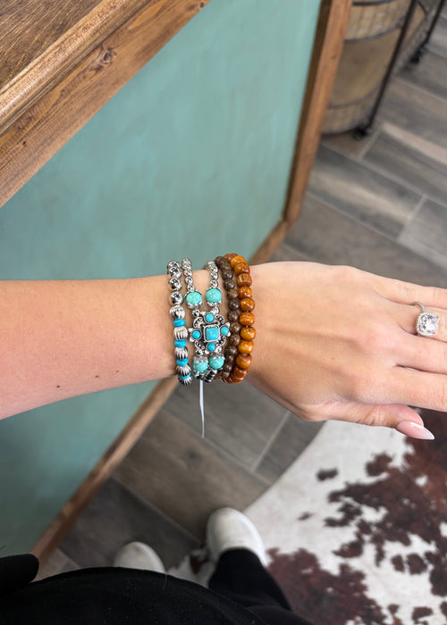 Western Beads and Charm Stackable Bracelet Set