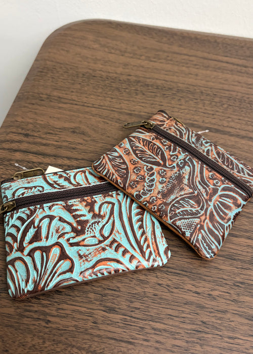 Embossed Leather Coin Purse