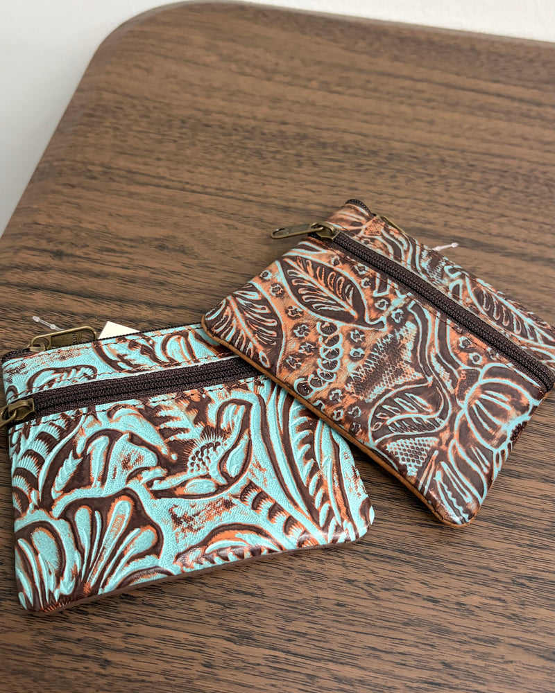 Embossed Leather Coin Purse