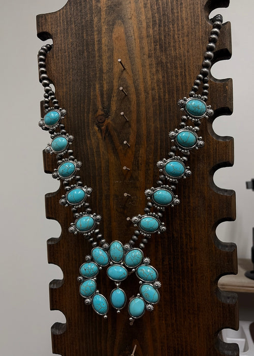 Desert Pearl Turquoise Squash Blossom