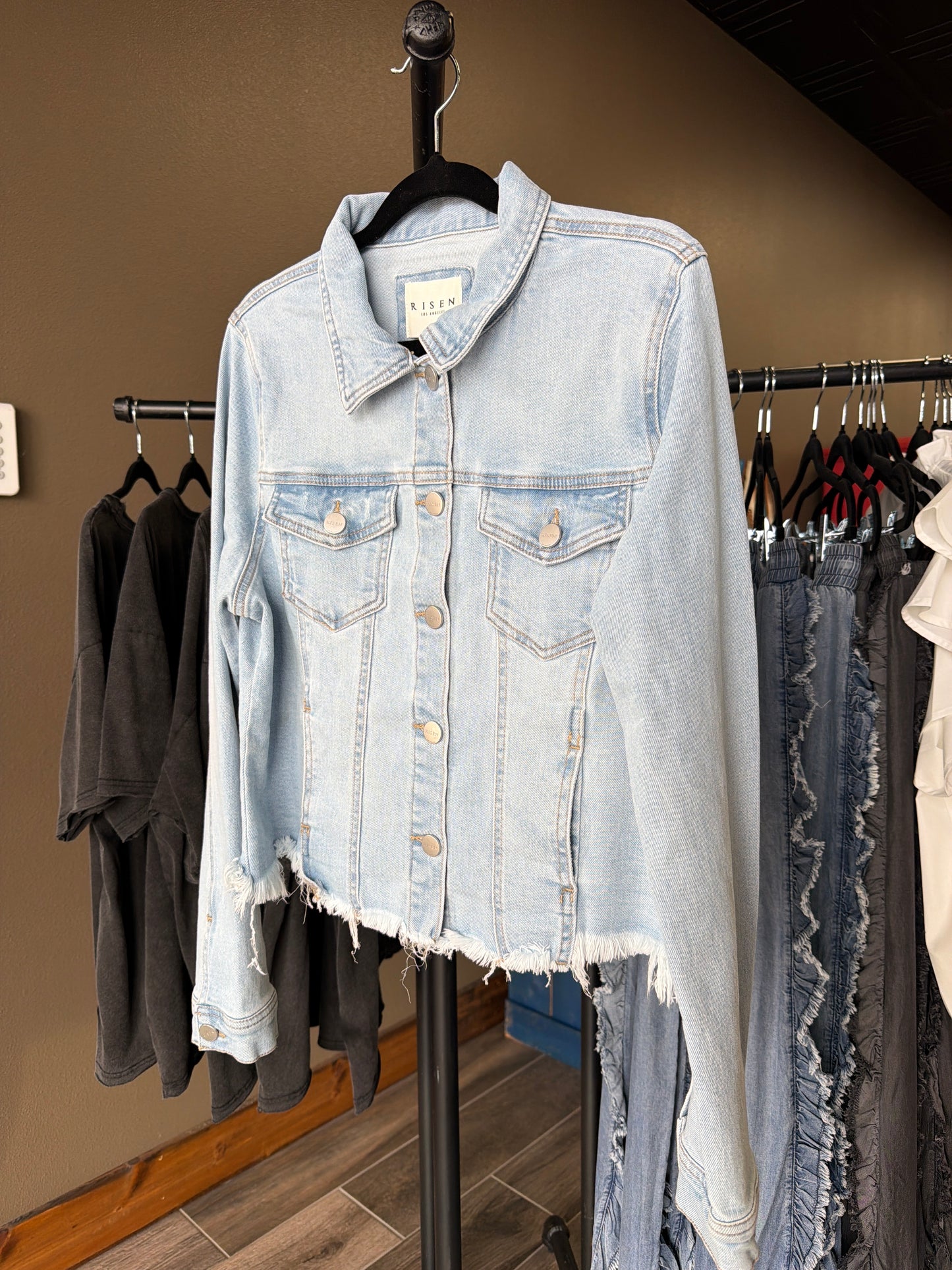 Risen Irregular Fray Hemed Jackets