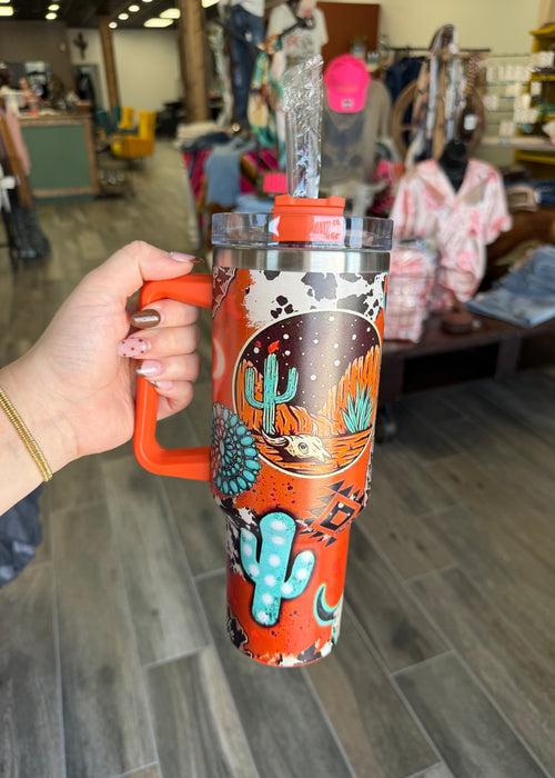 Western Stainless Steel Tumbler Cup 40oz Orange