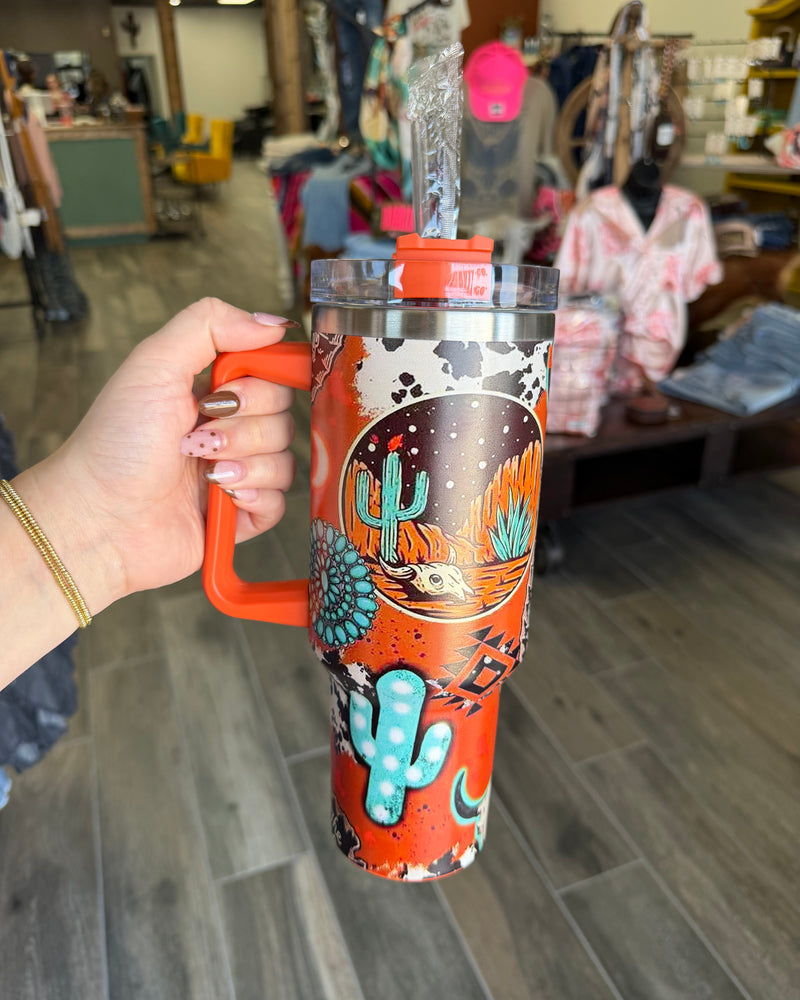 Western Stainless Steel Tumbler Cup 40oz Orange