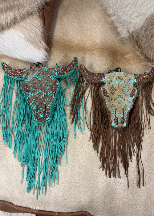 Aztec Pattern Bull Skull Freshie