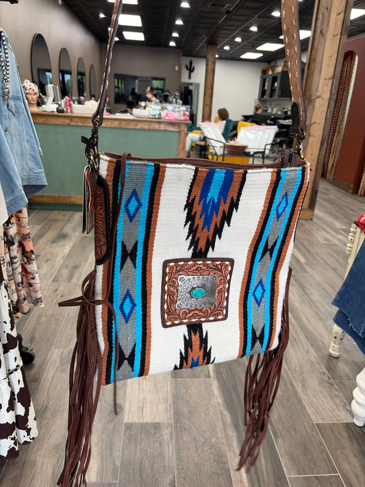 American Darling Crossbody Western Tooled Leather Strap