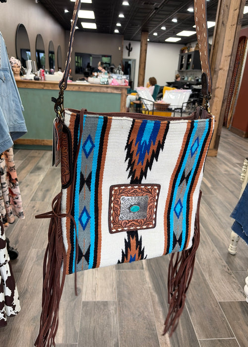 American Darling Crossbody Western Tooled Leather Strap