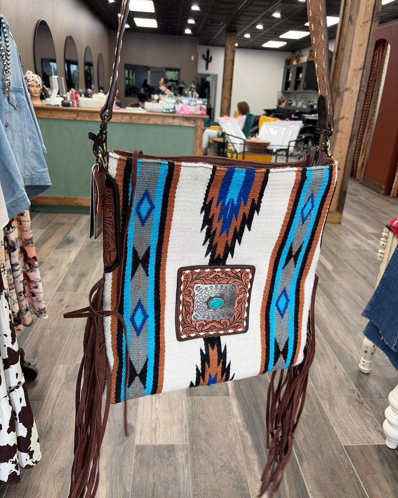American Darling Crossbody Western Tooled Leather Strap