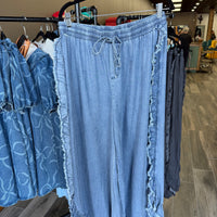 Rosa Bohemian Ruffled Flared Jeans (Blue)