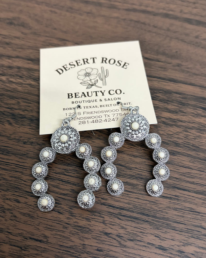 Squash Blossom Earrings in white