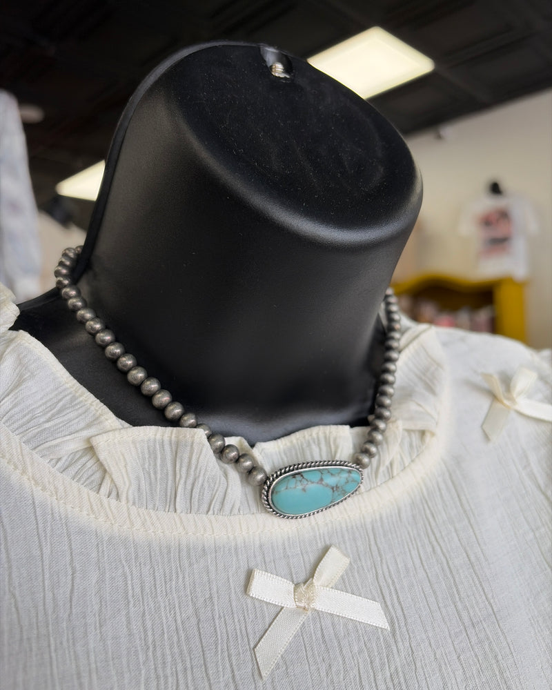 Western Turquoise Stone Choker Necklace