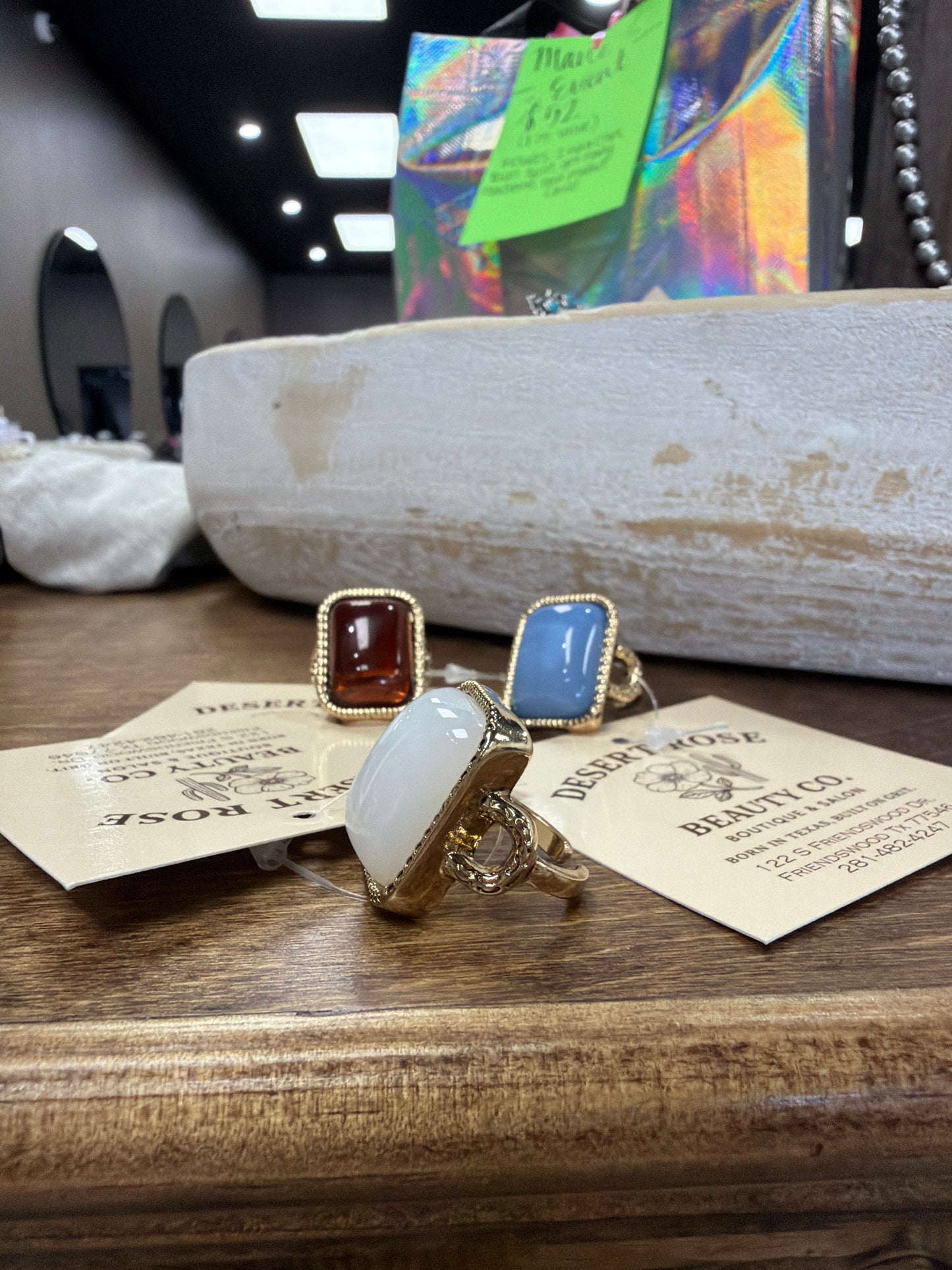 Rectangle Vintage Resin Ring
