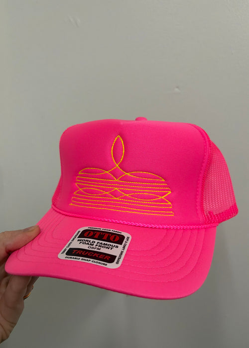 Pink boot stitch